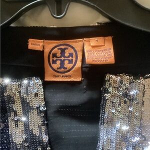 Tory Burch Black and Silver Sequin Jacket
